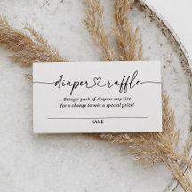 Tíquete Raffle de Fralda de Script Moderno