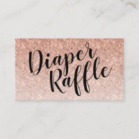 Tíquete Raffle fralda, Script Preto | Rosegold