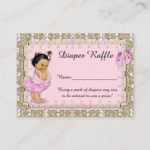 Cartão De Informações Tíquetes da Fralda da Princesa Raffle, balerina