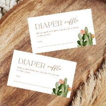 Tíquetes de Fralda Bohemian Cactus Raffle Inserir