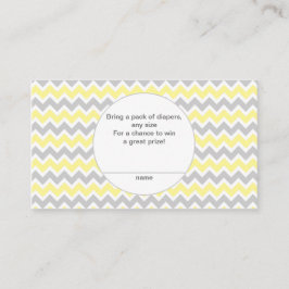 Cartão De Informações Tíquetes de Fralda chá de fraldas, cinzas amarelas