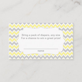Cartão De Informações Tíquetes de Fralda chá de fraldas, cinzas amarelas