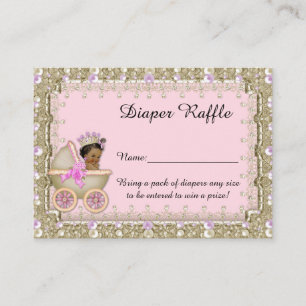 Cartão De Informações Tíquetes de Fralda da Princesa Raffle, carruagem