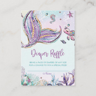 Cartão De Informações Tíquetes de Fralda de Sereia Raffle Inserir Chá de
