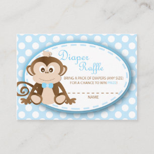 Cartão De Informações Tíquetes de macaco-Fralda Raffle