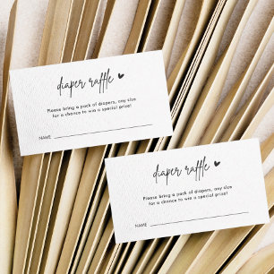 Cartão De Informações Tíquetes de Raffle de Fralda Minimalista