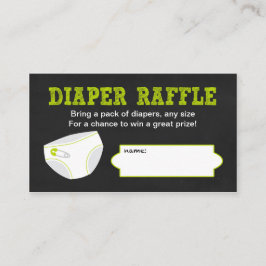 Cartão De Informações Tíquetes de Raffle fralda / Teclado verde neutro