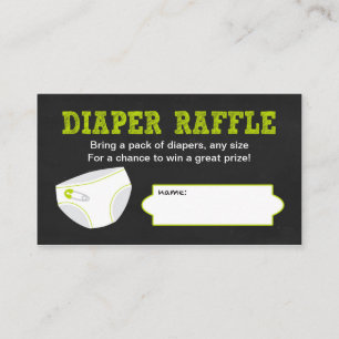 Cartão De Informações Tíquetes de Raffle fralda / Teclado verde neutro