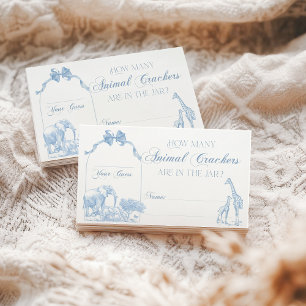 Cartão De Informações Todos os Chás Azul Safari Animal Baby Boy