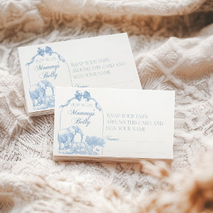 Cartão De Informações Todos os Chás Azul Safari Animal Baby Boy