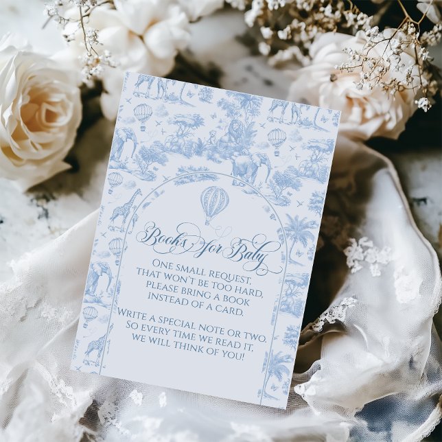 Cartão De Informações Todos os Chás Azul Safari Animal Baby Boy (Criador carregado)