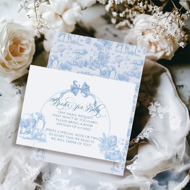 Cartão De Informações Todos os Chás Azul Safari Animal Baby Boy (Criador carregado)