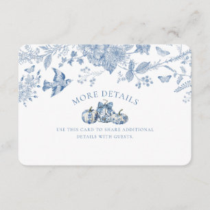 Cartão De Informações Toile Azul Pumpkin Vintage Detalhes Florais Inseri