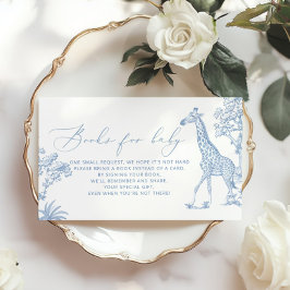 Cartão De Informações Toile de jouy Safari Books para a entrada de bebês