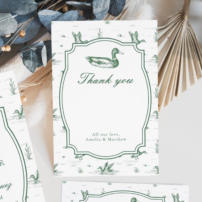 Cartão De Informações Toile Mallard Duck Gender Neutral Baby Shower (Criador carregado)