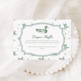 Cartão De Informações Toile Mallard Duck Gender Neutral Baby Shower