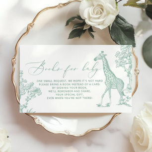 Cartão De Informações Toile Sage Whimsical Safari Books para bilhete de