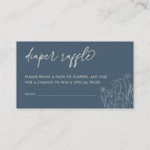 Topaz Blue Wildflower Line Art Fralda Raffle