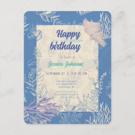 Cartão De Informações Torre azul Elegante do oceano