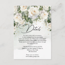 Cartão De Informações Torres brancas-da-safra, eucalipto-verde e ouro