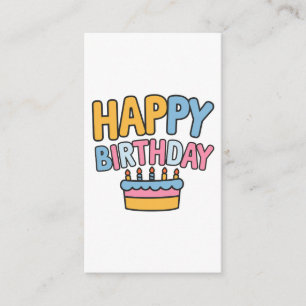 Cartão De Informações Torta de Feliz Aniversário