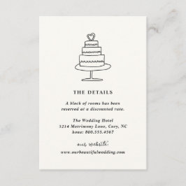 Cartão De Informações Torta Desenhada à Mão Doodle Casamento Atual