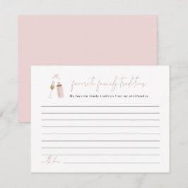 Cartão De Informações Tradição Familiar de Garrafas de Rosa poeirento AN