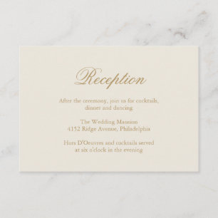 Cartão De Informações Tradicional Casamento Elegante Formal De Marfim