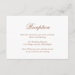 Cartão De Informações Tradicional Terracotta Casamento Elegante Formal