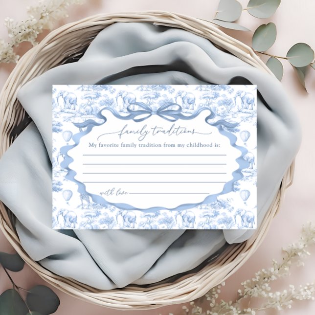 Cartão De Informações Tradições Familiares Toile Safari (Criador carregado)