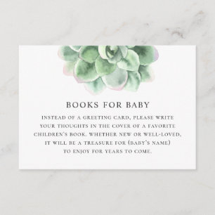 Cartão De Informações Traga o livro para pedido de bebê. Suculente de a