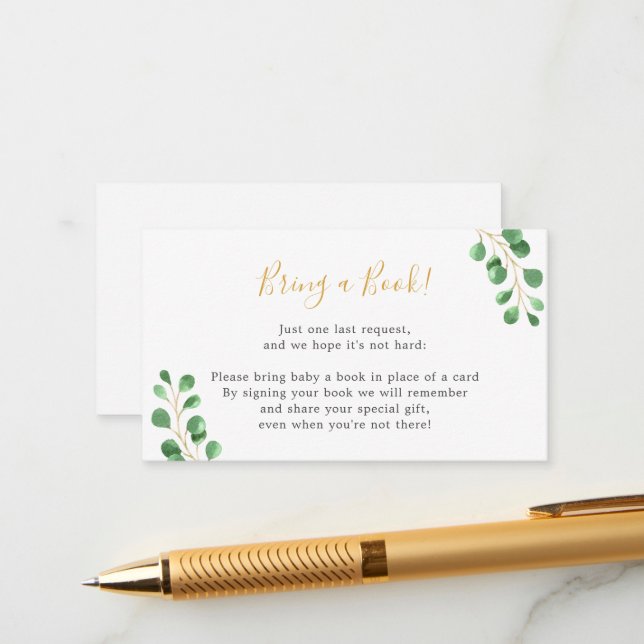 Cartão De Informações Traga um chá de fraldas de eucalipto (Frente/Verso In Situ)