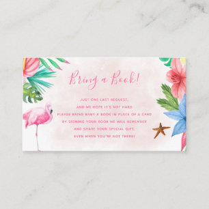 Cartão De Informações Traga um chá de fraldas tropical de livro