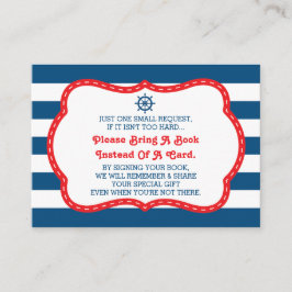 Cartão De Informações Traga Um Livro, Ahoy, Náutico, Chá de fraldas