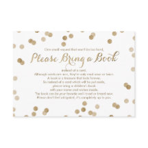 Traga um Livro Faux Dourado Confetti Modern Insert