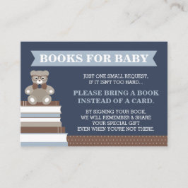 Cartão De Informações Traga Um Livro, Homem Pequeno, Urso De Teddy