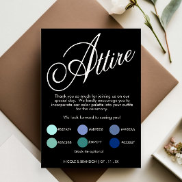 Cartão De Informações Traje De Casamento De Script Elegante Preto