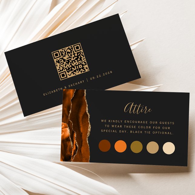 Cartão De Informações Traje de Casamento Escuro Ágata Laranja Queimada C (Criador carregado)