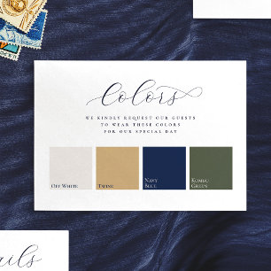 Cartão De Informações Traje de Cores Minimalistas Elegantes para Casamen