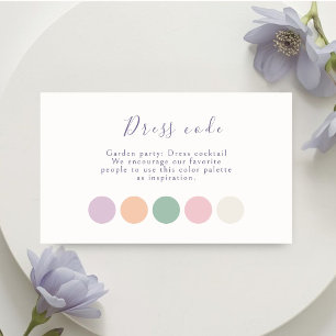 Cartão De Informações Traje de Noiva Floral Pastel Lavanda Roteiro