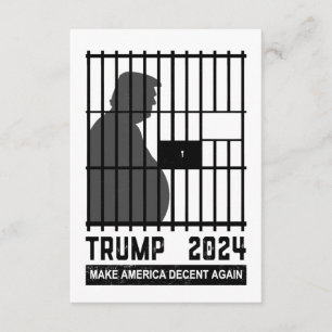 Cartão De Informações Tranque-O Trump 2024 Torne A América Decente Novam