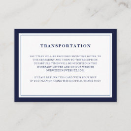 Cartão De Informações Transporte de Casamentos Simples e Elegante