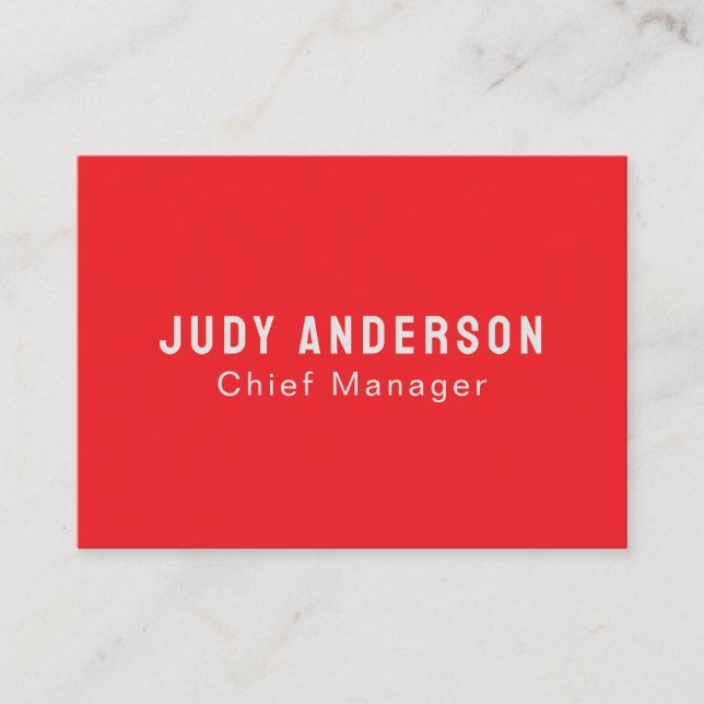 Cartão De Informações Trend Bright Red Professional Plain Modern Elegant (Frente)