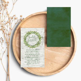 Cartão De Informações Trendy Laurel Wreath Greenery Livro de Chás de fra