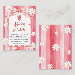 Cartão De Informações Trendy Meadow Strawberry Books para o Chá de frald