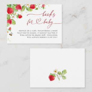 Cartão De Informações Trendy Meadow Strawberry Books para o Chá de frald