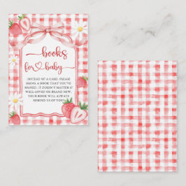 Cartão De Informações Trendy Meadow Strawberry Books para o Chá de frald