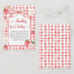 Cartão De Informações Trendy Meadow Strawberry Books para o Chá de frald