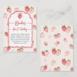 Cartão De Informações Trendy Meadow Strawberry Books para o Chá de frald