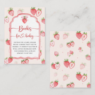 Cartão De Informações Trendy Meadow Strawberry Books para o Chá de frald